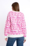 Orijinal Lisanslı Barbie Desenli Kadın Kazak -BARBIE-4820169-M