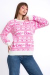 Orijinal Lisanslı Barbie Desenli Kadın Kazak -BARBIE-4820169-S