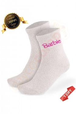Orijinal Lisanslı Barbie Temalı Beyaz Soket Ev Çorabı - DL15610711-BRB-BYZ-31-34