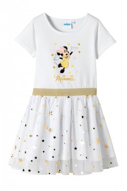Orijinal Lisanslı Minnie Desenli Yıldız Detaylı Tütülü Kız Çocuk Elbisesi - MINIE-58324-12