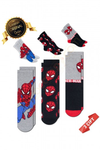 Orijinal Lisanslı Spiderman Desenli Soket Çorap - DL15610664-SPDR-SKT-31-34