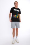 Orijinal Lisanslı Tetris Desenli Erkek T-Shirt Şort Takım - TETRS-55219-S