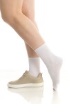 Premium Lastiksiz Sıkma Yapmayan Beyaz Renk Dikişsiz Kadın Bambu Soket Çorap - 36-40 - 371BYZ