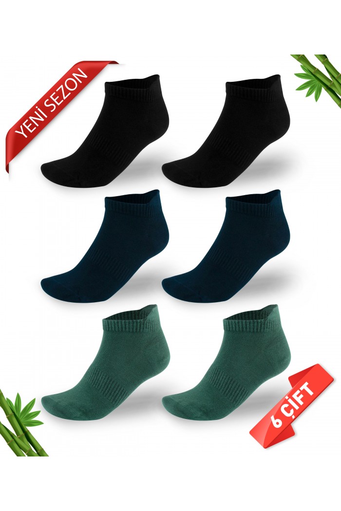 Premium Dikişsiz Bambu Erkek Kulaklı  Süper Patik Çorap-10587-SLY