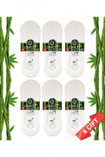 Beyaz Renk Erkek Bambu Babet Çorap 6'lı Set - C102BYZ-6