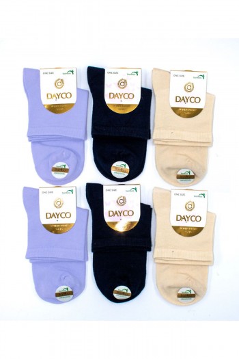 Premium Dikişsiz Kadın Bambu Yarım Konç Çorap 6'lı Asorti Set - 355-KLL