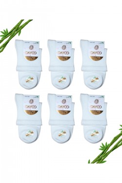 Premium Dikişsiz Kadın Yarım Konç Bambu Çorap 6'lı - 357-BYZ