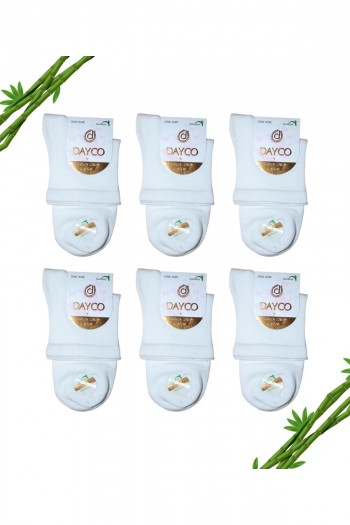 Premium Dikişsiz Kadın Yarım Konç Bambu Çorap 6'lı - 357-BYZ