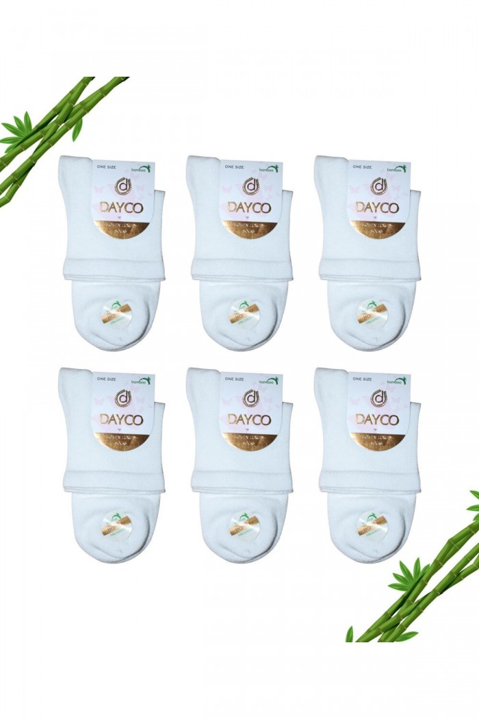 Premium Dikişsiz Kadın Yarım Konç Bambu Çorap 6'lı - 357-BYZ
