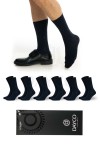 Lacivert Yazlık Dikişsiz Erkek Bambu Çorap Soket 6'lı Set (İnce Yazlık Bambu Çorap) - 41-45 - 10124-LACI
