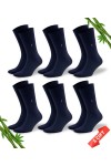 Lacivert Yazlık Dikişsiz Erkek Bambu Çorap Soket 6'lı Set (İnce Yazlık Bambu Çorap) - 41-45 - 10124-LACI