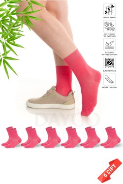 Premium Dikişsiz Pembe Kadın Bambu Soket Çorap - 35-38 - 350-PMB 