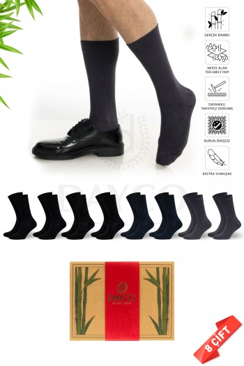 Yazlık Erkek Bambu Çorap 8'li Asorti Set - 477