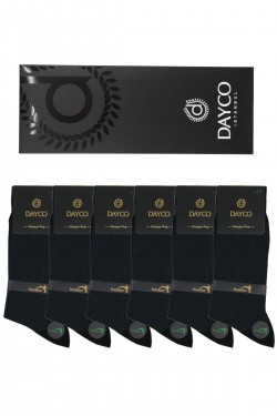 Siyah Jakarlı Bambu Erkek Çorap 6'lı Set Yazlık - 10269