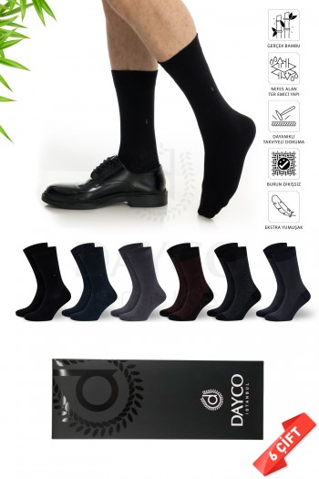 Kışlık Erkek Bambu Çorap 6'lı Asorti Set - 486