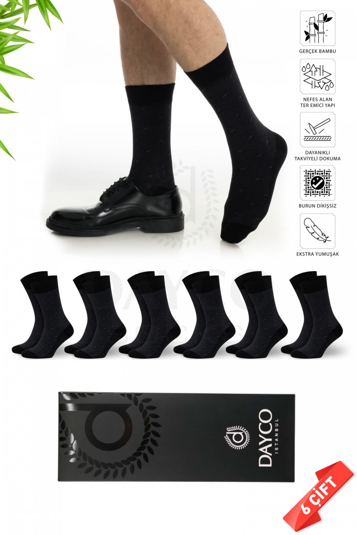 Premium Bambu Kışlık Jakarlı Erkek Soket Çorap - 40-44 - 20485