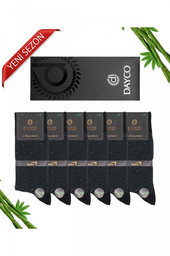 Premium Bambu Kışlık Jakarlı Erkek Soket Çorap - 40-44 - 20485