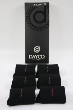 Premium Siyah Renk Bambu Erkek Çorap 6 Çift Kışlık - 41-45 - 20600