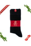 Premium Siyah Renk Bambu Erkek Çorap 6 Çift Kışlık - 41-45 - 20600