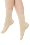 Premium Lastiksiz Sıkma Yapmayan Bej Renk Dikişsiz Kadın Bambu Soket Çorap - 36-40 - 371BEJ