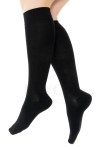 Siyah Renk Premium Bambu Dikişsiz Kadın Dizaltı Çorap(1 çift) - 388-SYH-39-42