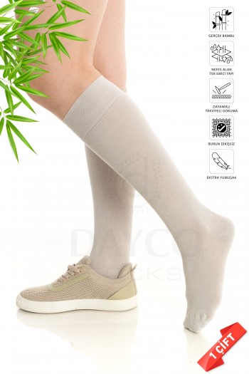 Premium Bambu Kadın Dizaltı Çorap (1 Çift) - 385-TGRI-35-38
