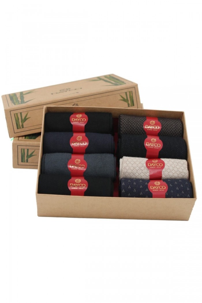 Yazlık Erkek Bambu Çorap 8'li Asorti Set - 480 - 41-45