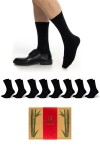 Siyah Renk Yazlık Erkek Bambu Çorap Soket 8'li Set - 478-38-40