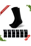 Siyah Renk Erkek Diyabetik Kışlık Bambu Soket Çorap 6lı Set - 903 - 41-45