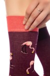 Flamingo Desenli Renkli Soket Çorap - 723-Flami-35-38-SKT