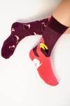 Flamingo Desenli Renkli Soket Çorap - 723-Flami-39-42-SKT