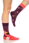Flamingo Desenli Renkli Soket Çorap - 723-Flami-43-46-SKT
