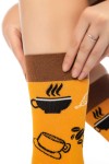 Kahve Desenli Renkli Soket Çorap - 713-Kahve-35-38-SKT